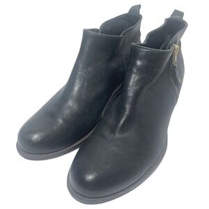 Eric Michael London Ankle Leather Boots Black Made In Spain EU 37 US 6.5 Woman's